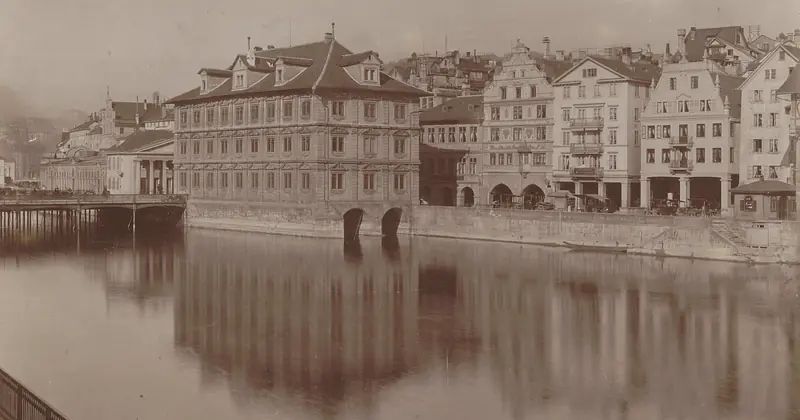 Zürich town hall on the Limmat, seat of the cantonal parliament, in 1891