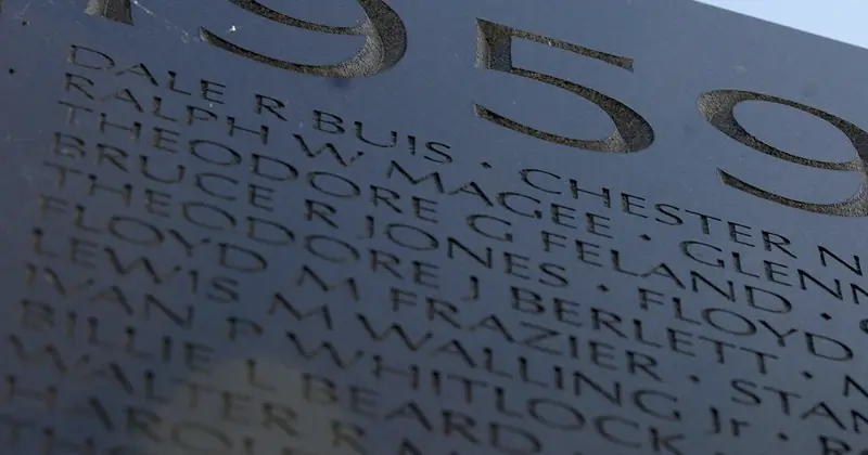 Names engraved on the Vietnam Veterans Memorial, Washington, D.C.