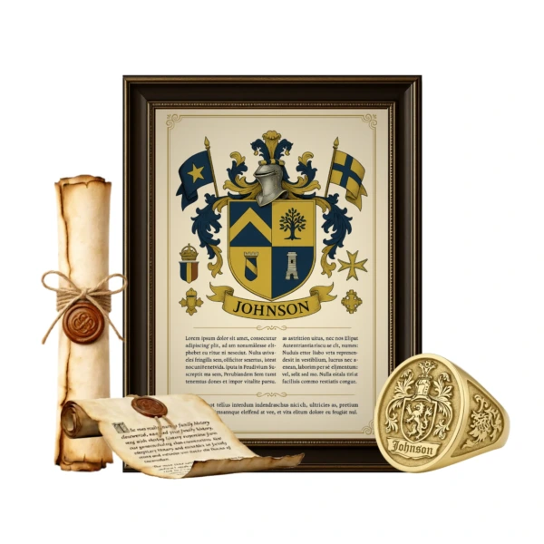 Family crest coat of arms limited edition gift set bundle