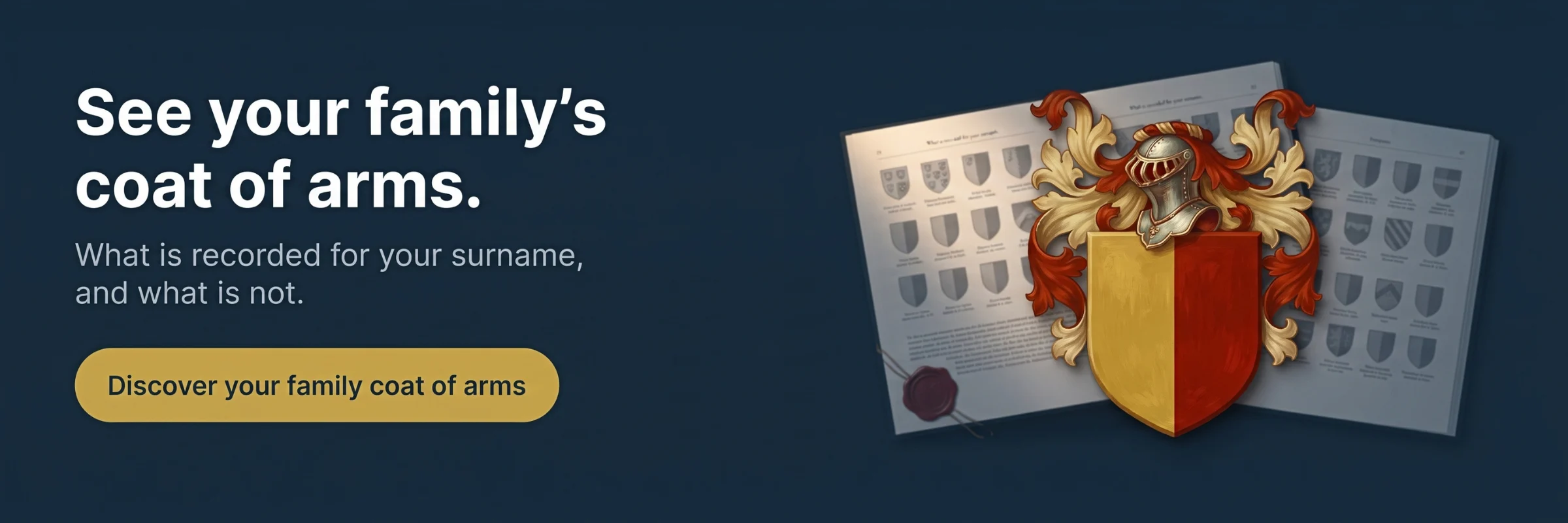 Discover your family coat of arms — everything above applies to one surname in particular.