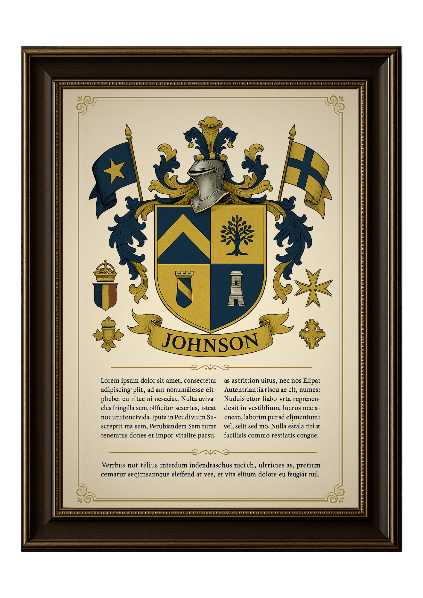 Family coat of arms framed print