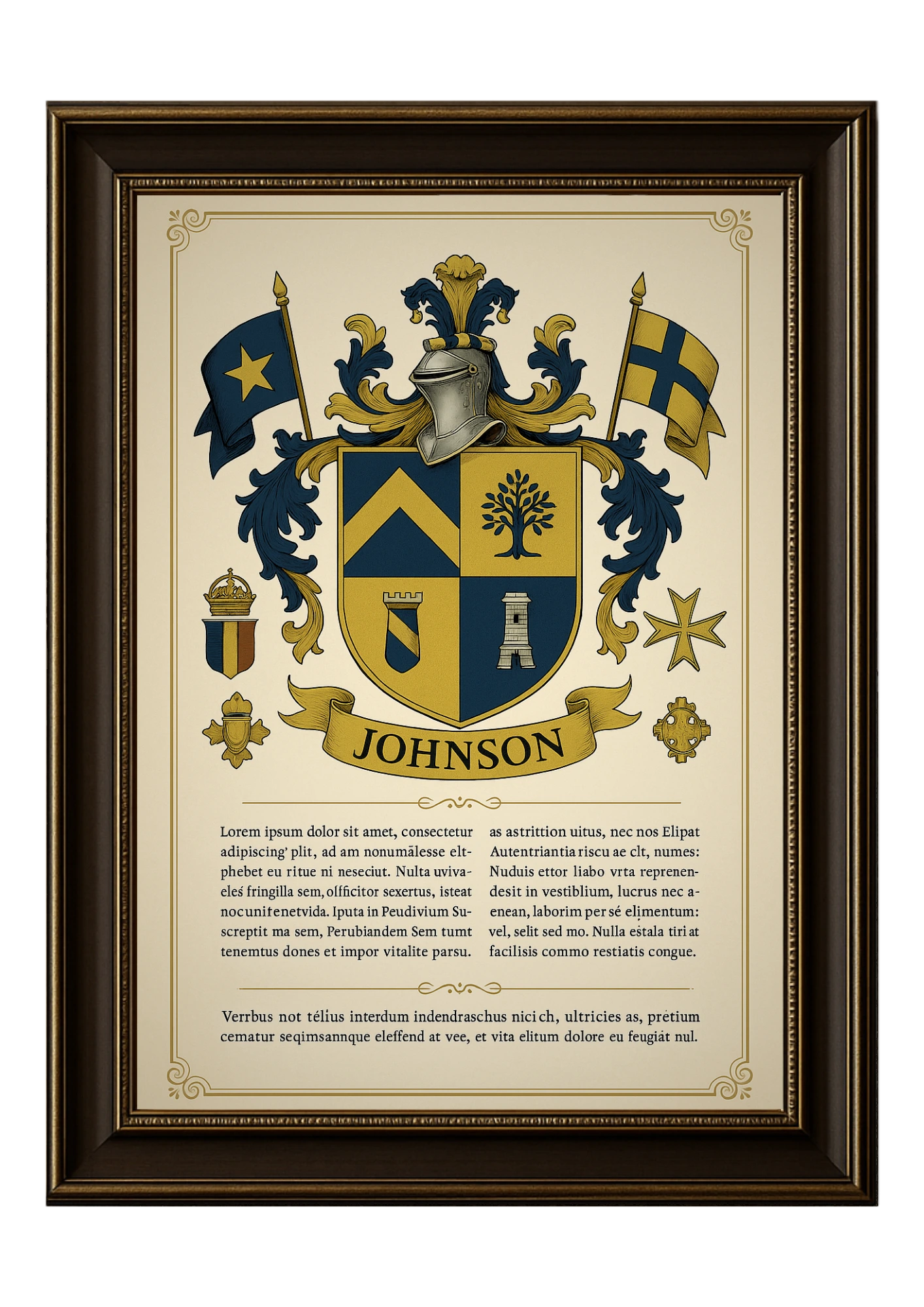 Family coat of arms framed print