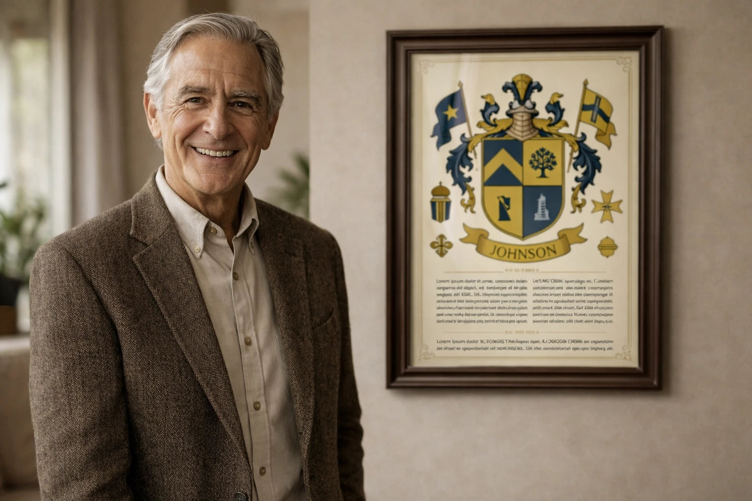 Customer with their family crest