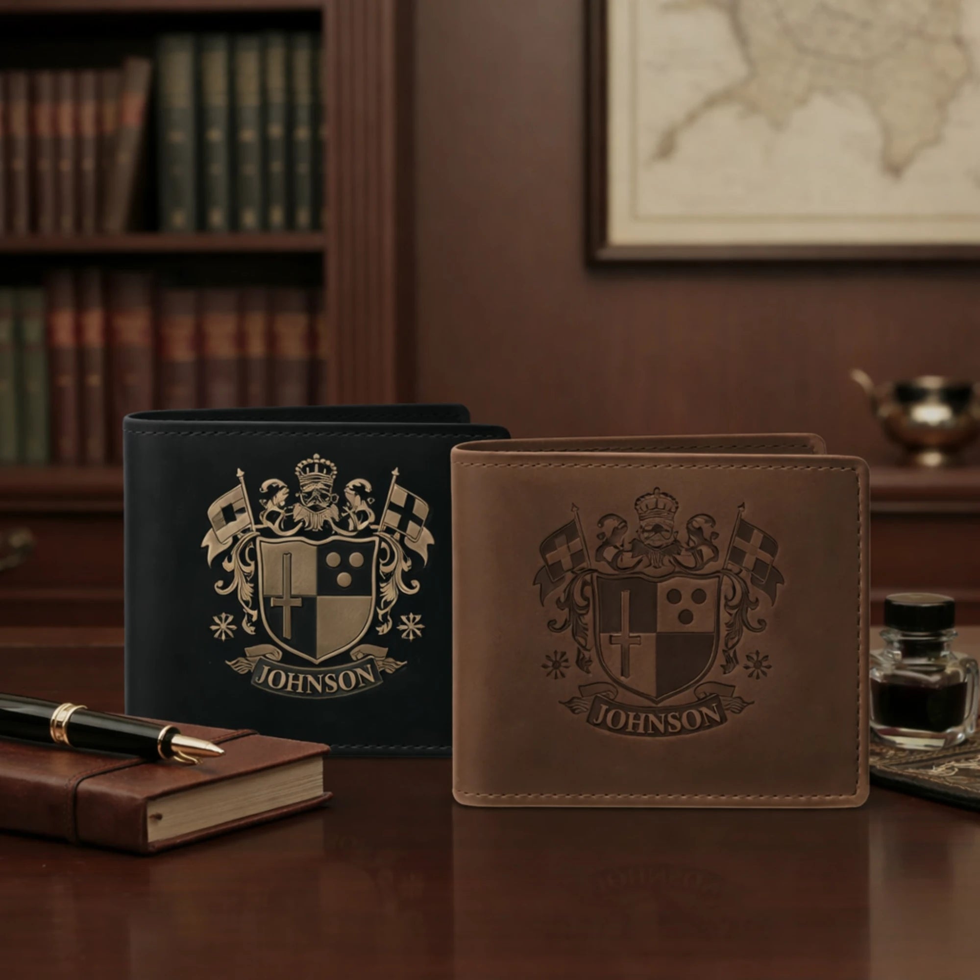 Family Crest Leather Wallet