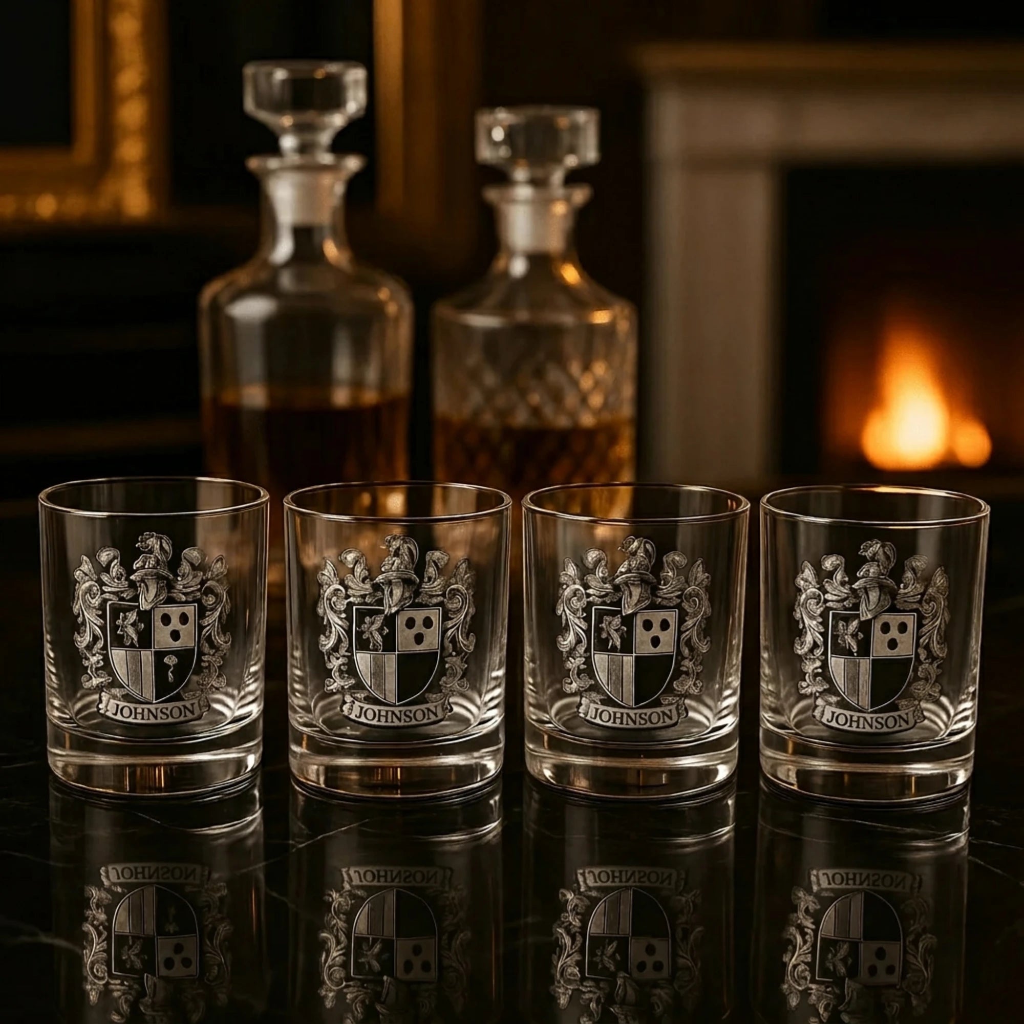 Family Crest Whiskey Glass Set